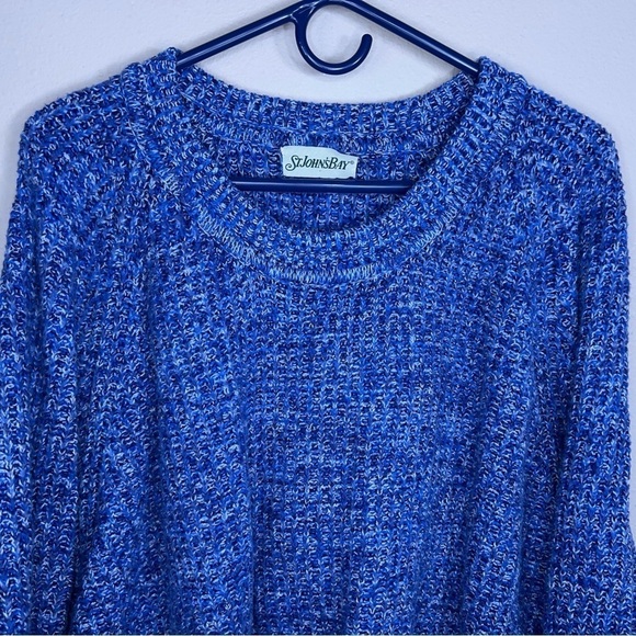 XL VINTAGE ST JOHNS BAY BLUE KNIT SWEATER LONG SLEEVE - Picture 6 of 11
